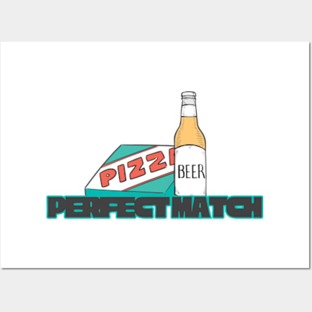 Perfect Match, Box. Pizza and beer, the perfect combination Wall Art by FreeSoulLab